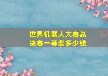 世界机器人大赛总决赛一等奖多少钱