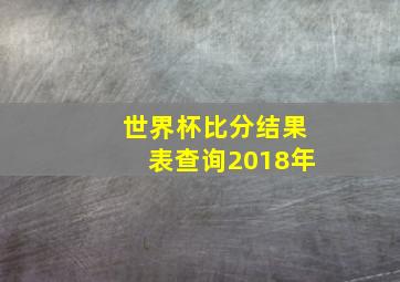 世界杯比分结果表查询2018年