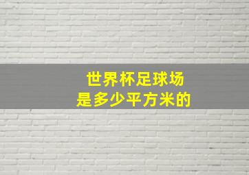 世界杯足球场是多少平方米的