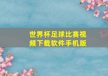 世界杯足球比赛视频下载软件手机版