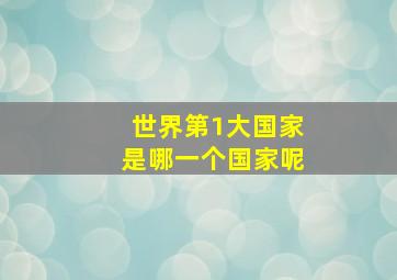 世界第1大国家是哪一个国家呢