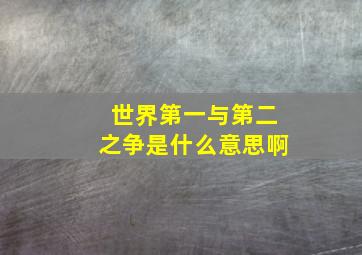 世界第一与第二之争是什么意思啊