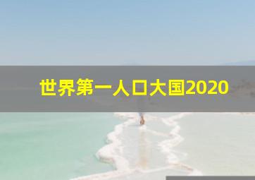 世界第一人口大国2020