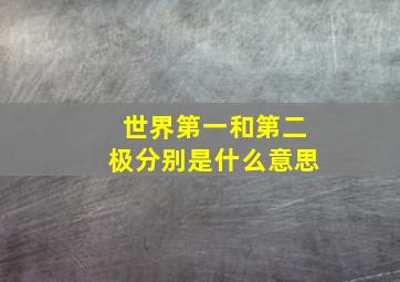 世界第一和第二极分别是什么意思