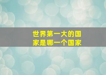 世界第一大的国家是哪一个国家