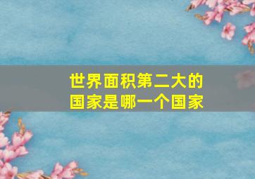 世界面积第二大的国家是哪一个国家