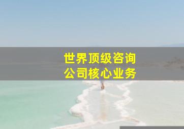 世界顶级咨询公司核心业务