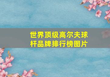 世界顶级高尔夫球杆品牌排行榜图片