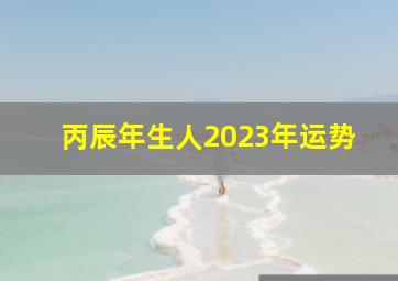 丙辰年生人2023年运势