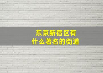 东京新宿区有什么著名的街道