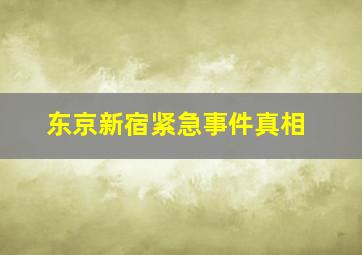 东京新宿紧急事件真相