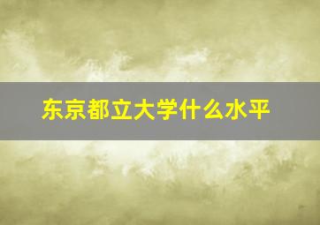 东京都立大学什么水平