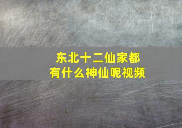 东北十二仙家都有什么神仙呢视频