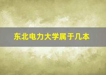 东北电力大学属于几本