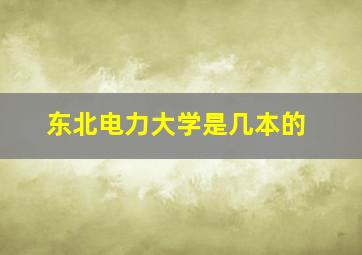 东北电力大学是几本的