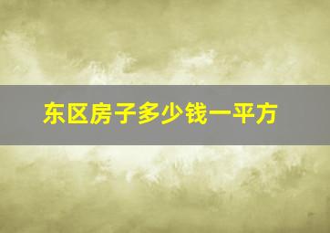 东区房子多少钱一平方