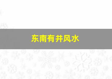 东南有井风水