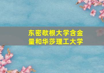 东密歇根大学含金量和华莎理工大学