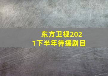 东方卫视2021下半年待播剧目