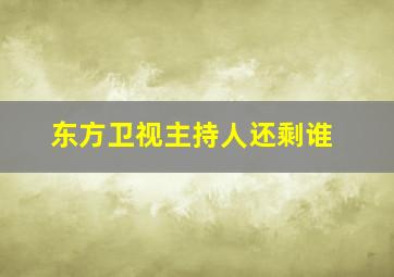 东方卫视主持人还剩谁