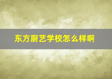 东方厨艺学校怎么样啊