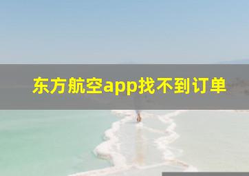 东方航空app找不到订单