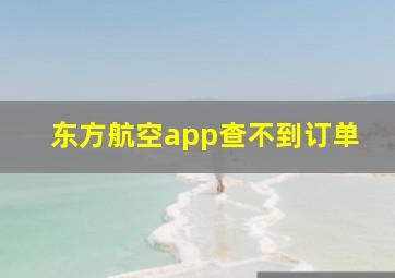 东方航空app查不到订单