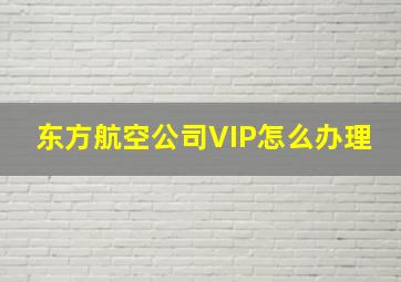 东方航空公司VIP怎么办理