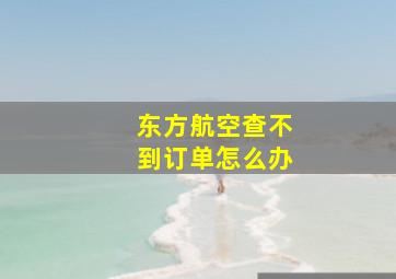 东方航空查不到订单怎么办