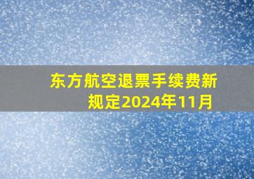 东方航空退票手续费新规定2024年11月