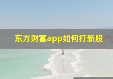 东方财富app如何打新股