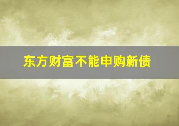 东方财富不能申购新债