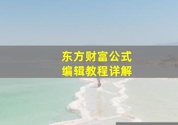 东方财富公式编辑教程详解