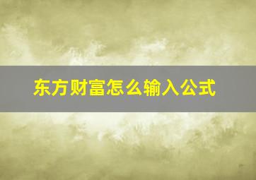 东方财富怎么输入公式