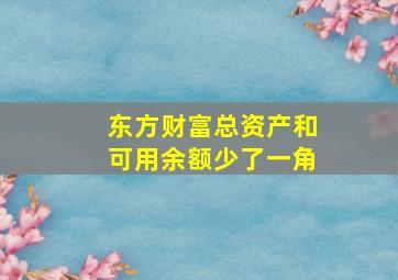 东方财富总资产和可用余额少了一角