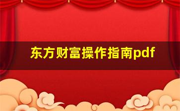 东方财富操作指南pdf