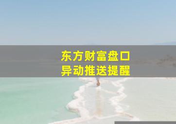 东方财富盘口异动推送提醒