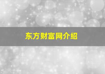 东方财富网介绍