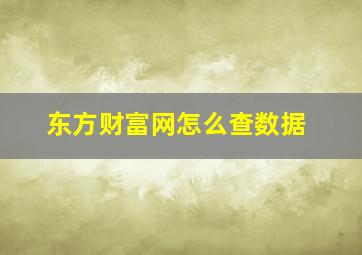 东方财富网怎么查数据