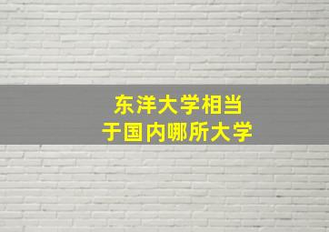 东洋大学相当于国内哪所大学