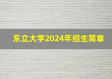 东立大学2024年招生简章