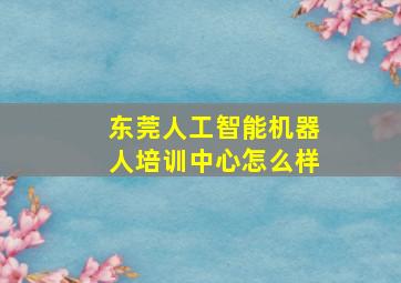 东莞人工智能机器人培训中心怎么样