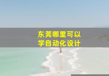 东莞哪里可以学自动化设计