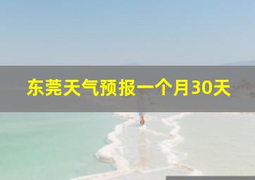 东莞天气预报一个月30天