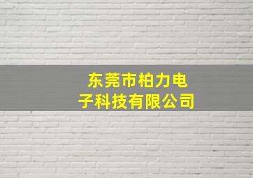 东莞市柏力电子科技有限公司