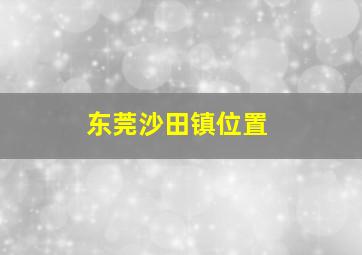 东莞沙田镇位置