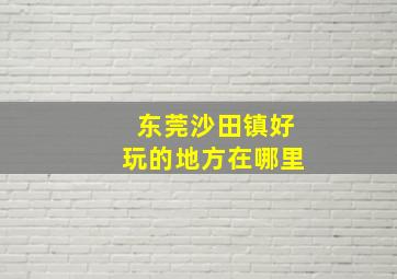 东莞沙田镇好玩的地方在哪里