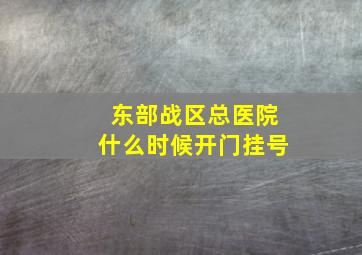 东部战区总医院什么时候开门挂号