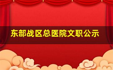 东部战区总医院文职公示