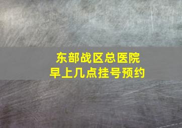 东部战区总医院早上几点挂号预约